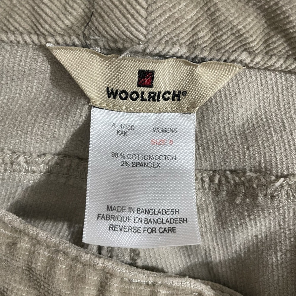 Woolrich Corduroy Pants Womens Size‎ 8 Beige Straight Leg Stretch Casual - Picture 2 of 8